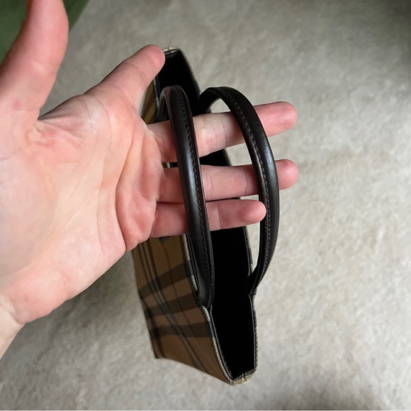 Burberry Nova Check Mini-Tote PVC Bag Leather Trim Cute! - Picture 8 of 12